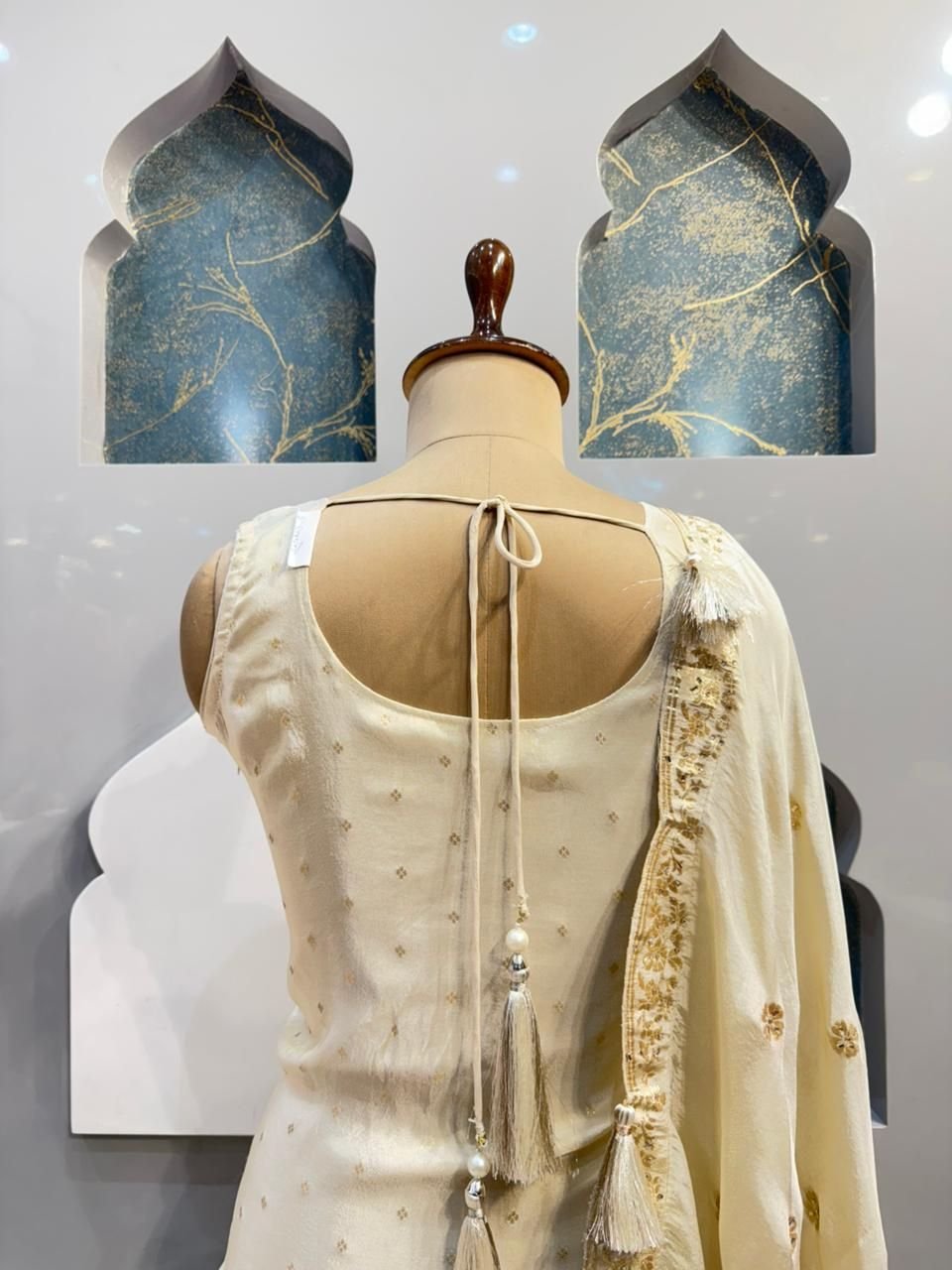 "IVORY ELEGANCE EMBROIDERED SHARARA" image 5