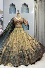 "EMERALD HERITAGE BANARASI LEHENGA" image 4