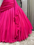 "MODERN HOT PINK WITH FLORAL EMBELLISHED LEHENGA" image 4