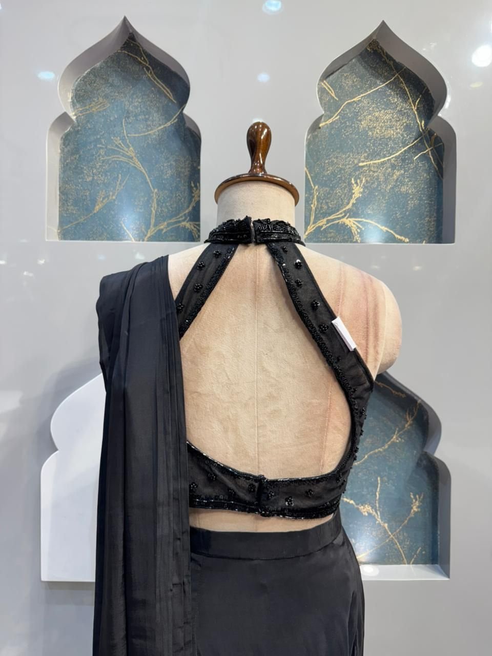 "NOIR ROYALE DRAPE SAREE" image 5