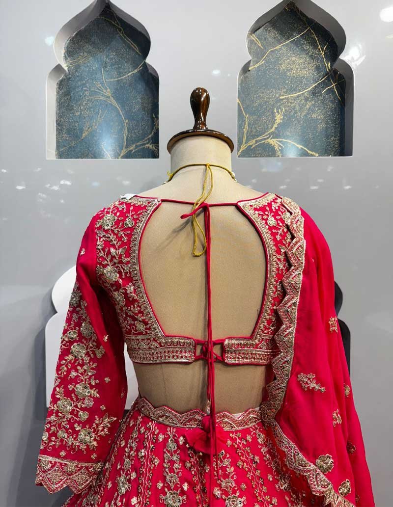 "CLASSIC RED HERITAGE LEHENGA" image 5