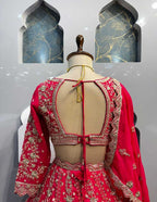 "CLASSIC RED HERITAGE LEHENGA" image 5