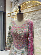 "SHEESH MAHAL PINK SHARARA" image 2