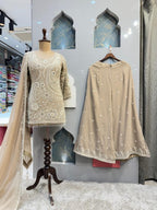 "IVORY MIST EMBROIDERED SHARARA" image 3