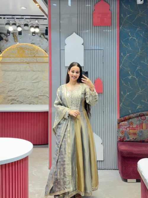 "ROYAL MIST EMBROIDERED DESIGNER ANARKALI" image 0
