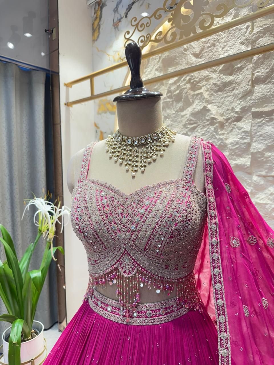 "FUCHSIA NOOR LEHENGA" image 3