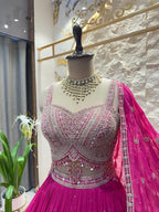 "FUCHSIA NOOR LEHENGA" image 3