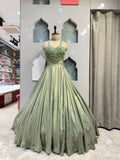 "SAGE SHIMMER DESIGNER LEHENGA" image 0