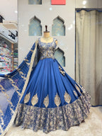 " ROYAL SAPPHIRE EMBROIDERED LEHENGA" image 0