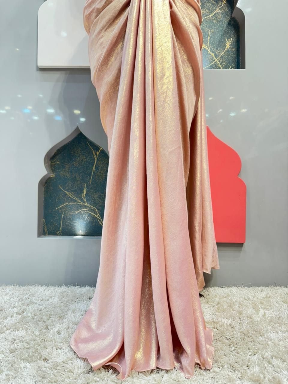 "BLUSH VELVET DRAPE SAREE" image 3