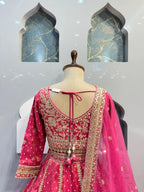 "ROYAL RANI PINK EMBROIDERED LEHENGA" image 5