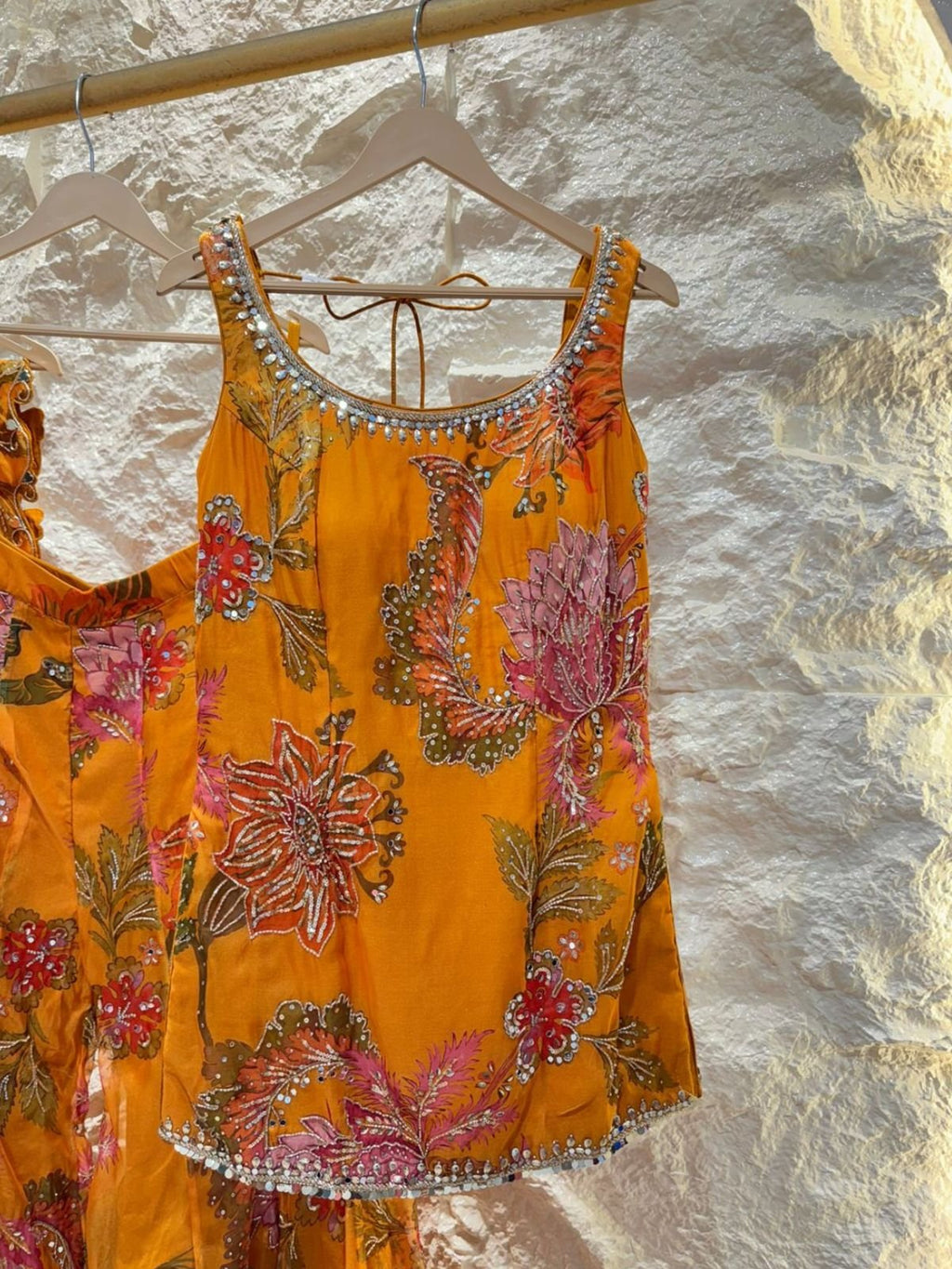 " MARIGOLD BLOOM PRINTED SHARARA SET SUIT" image 0