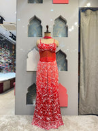 "SCARLET GLAM EMBELLISHED INDO-WESTERN" image 0