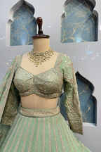 "MINT ROYALE EMBROIDERED LEHENGA" image 2