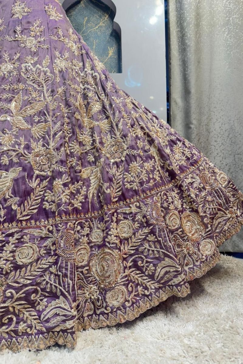 "ROYAL LAVENDER ZARI LEHENGA" image 4