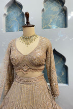 "CHAMPAGNE GOLD ROYAL RADIANCE LEHENGA" image 2