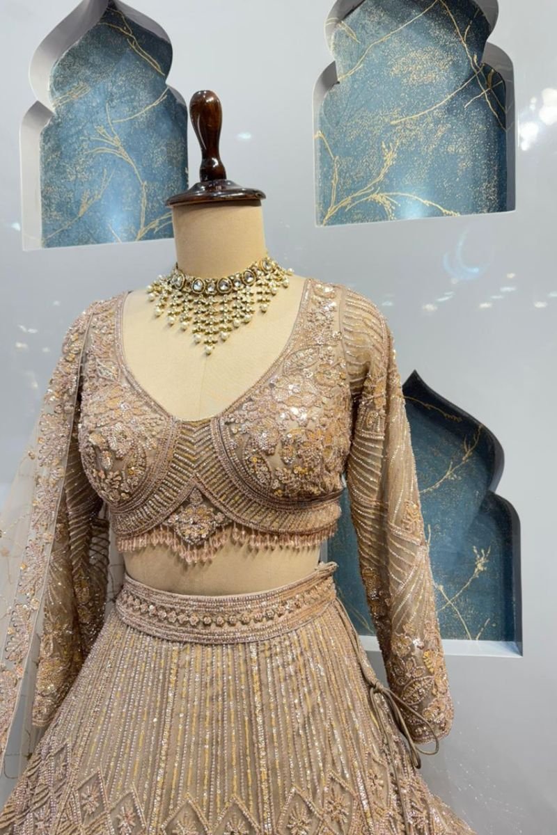 "CHAMPAGNE GOLD ROYAL RADIANCE LEHENGA" image 2