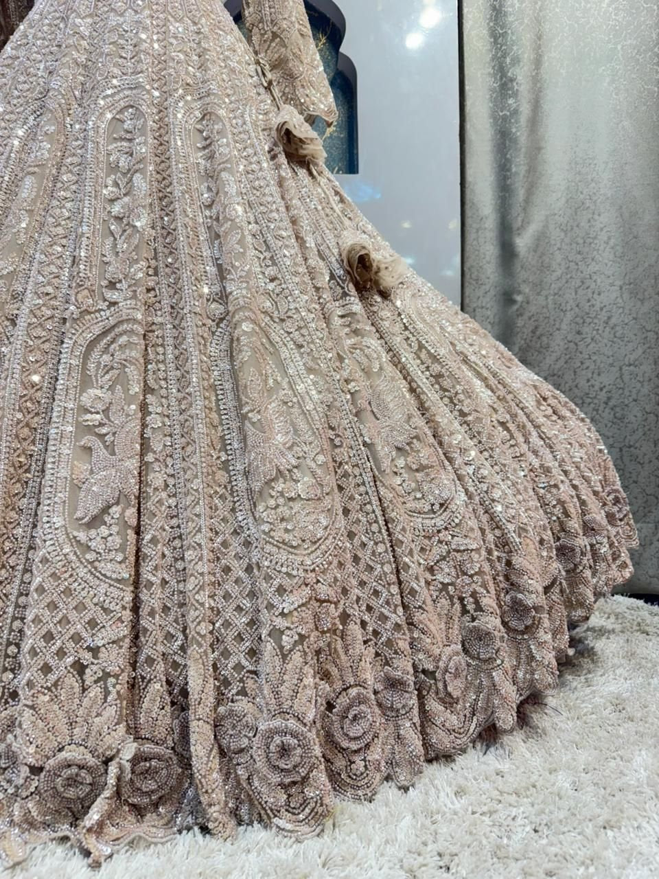 "CHAMPAGNE ROYALE HEAVILY EMBELLISHED LEHENGA" image 3