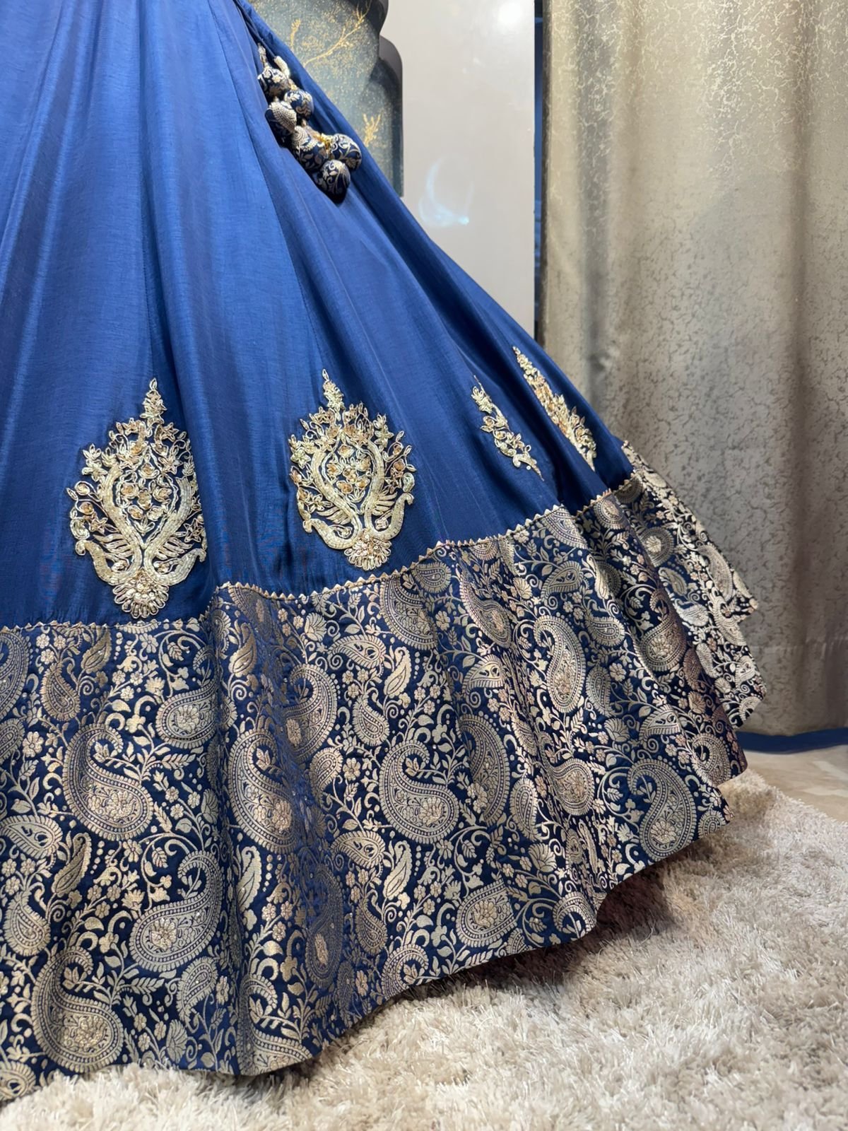 " ROYAL SAPPHIRE EMBROIDERED LEHENGA" image 3