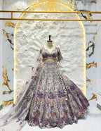 "ETHEREAL GARDEN GREY LEHENGA" image 0