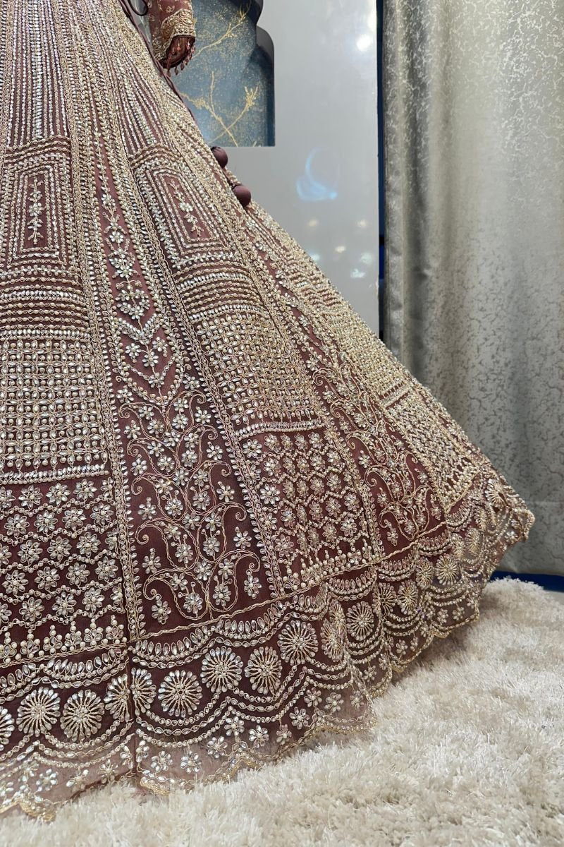 "BLUSH ROSE REGAL LEHENGA" image 4