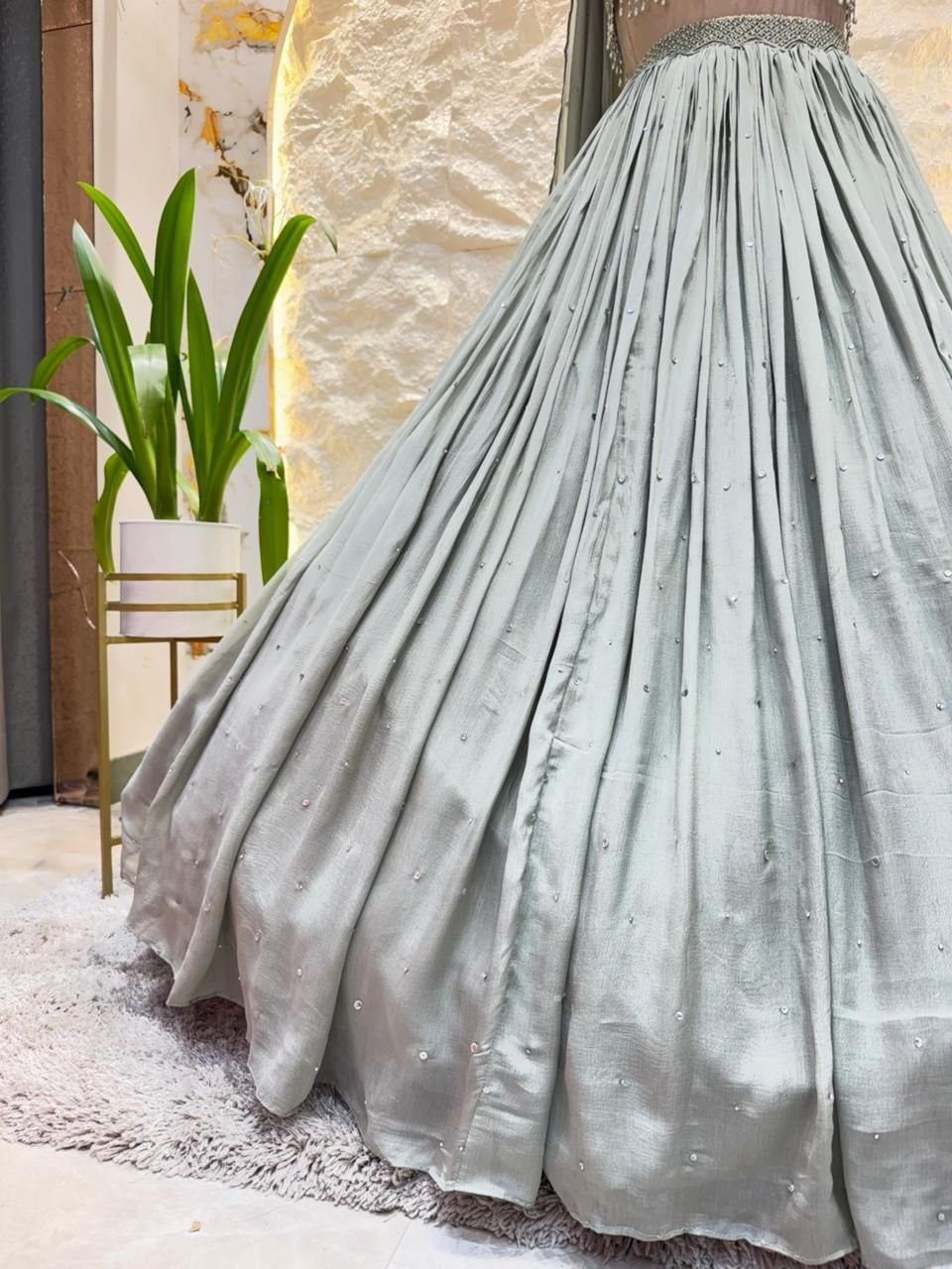 "CELESTIAL MINT COUTURE LEHENGA" image 3