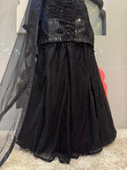 "MIDNIGHT NOIR EMBELLISHED SHARARA" image 3