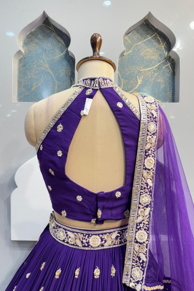 "MAJESTY VIOLET LEHENGA" image 5