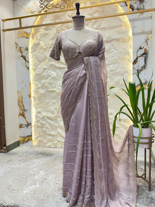 "MISTY LAVENDER GLAM SAREE" image 0