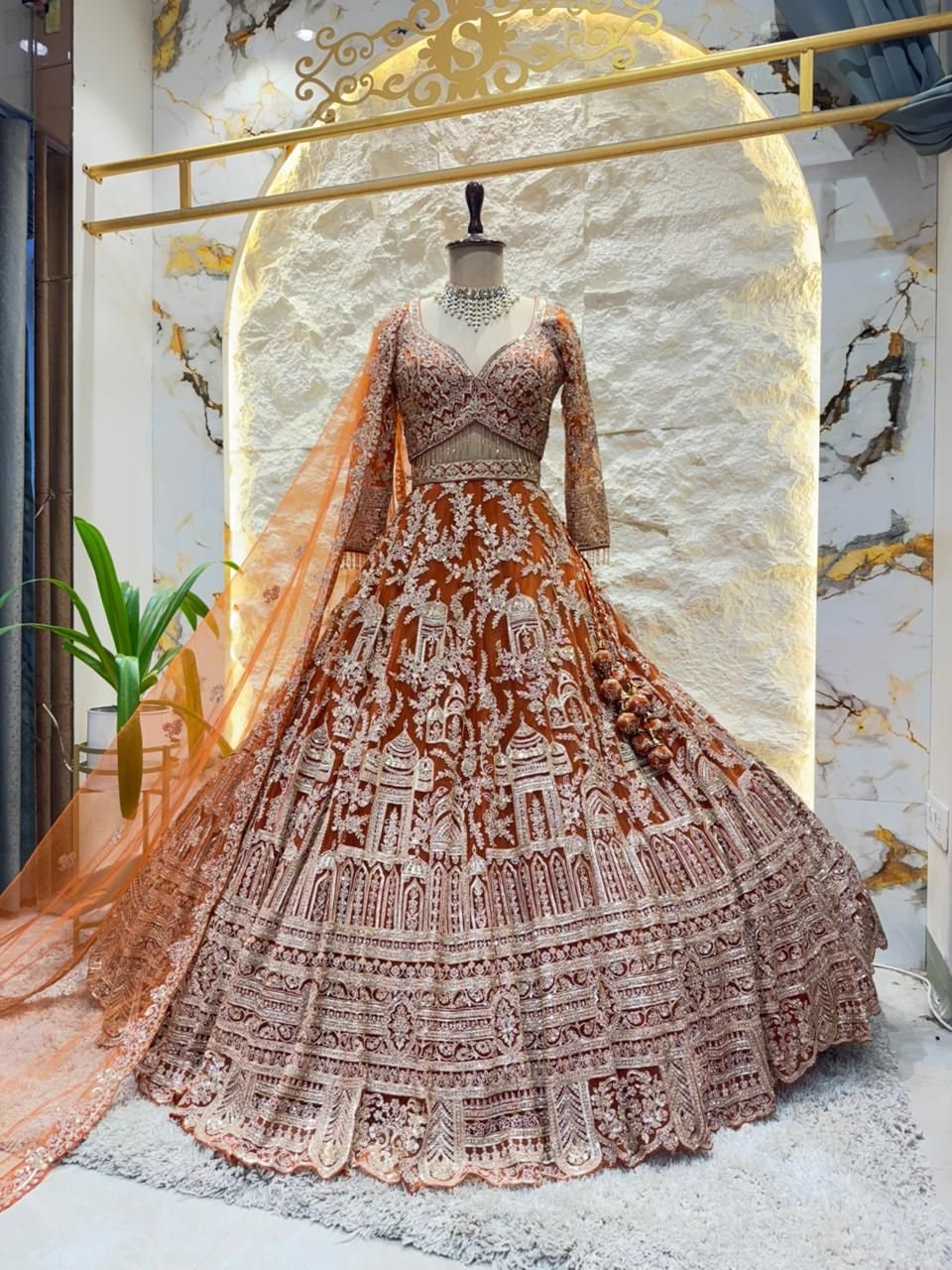 "ROYAL RUST HERITAGE LEHENGA" image 0