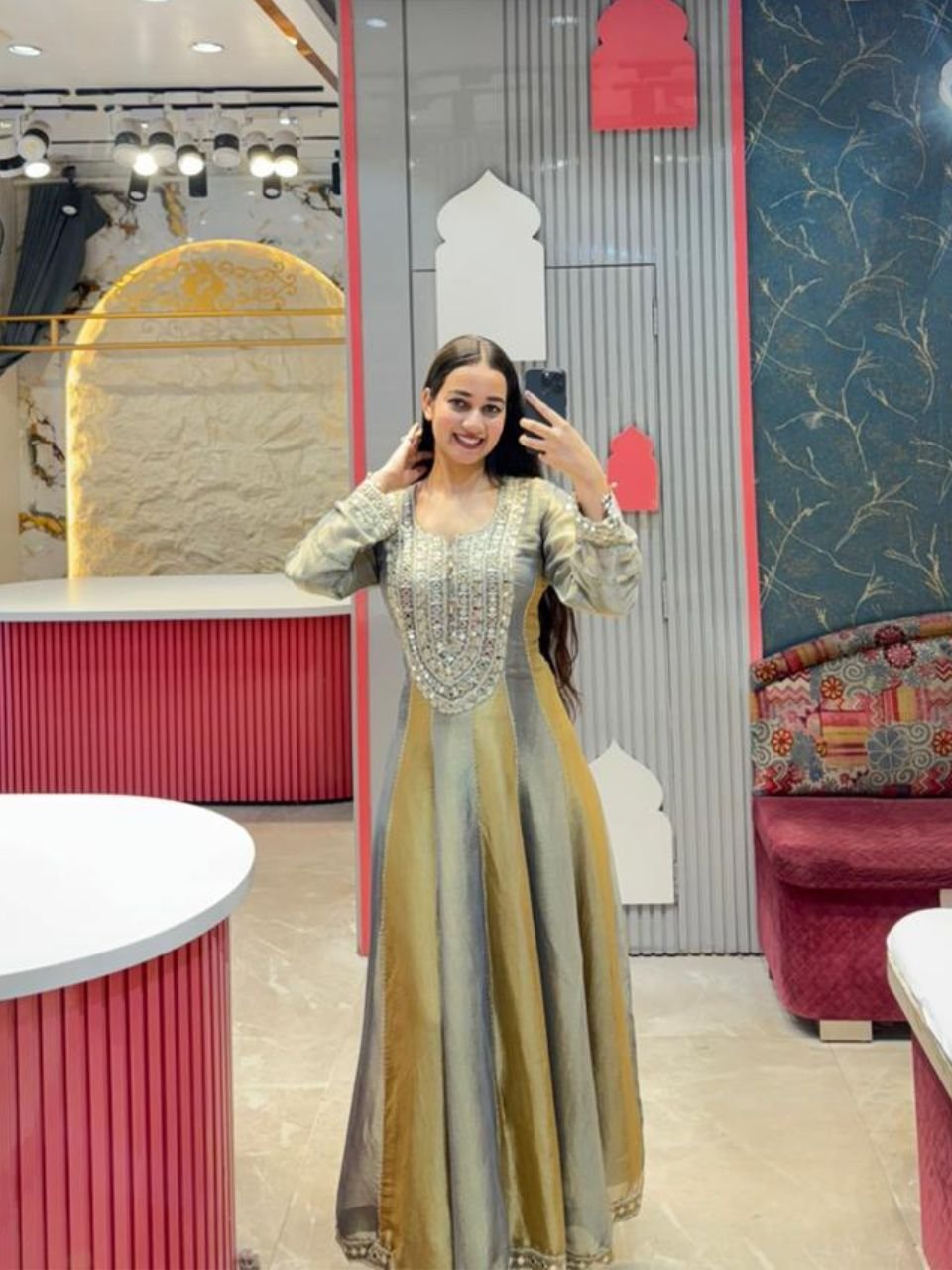 "ROYAL MIST EMBROIDERED DESIGNER ANARKALI" image 4