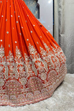 "ROYAL SINDOOR RED BRIDAL LEHENGA" image 3