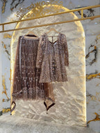 "MOCHA NOOR EMBROIDERED SHARARA" image 4