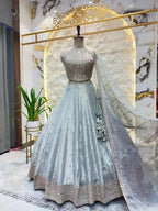"FROSTED MOONLIGHT LEHENGA" image 0