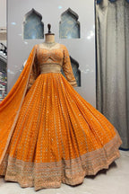 "SAFFRON SHINE LEHENGA" image 4