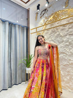 "SUNSHINE ROYALE PRINTED LEHENGA" image 3