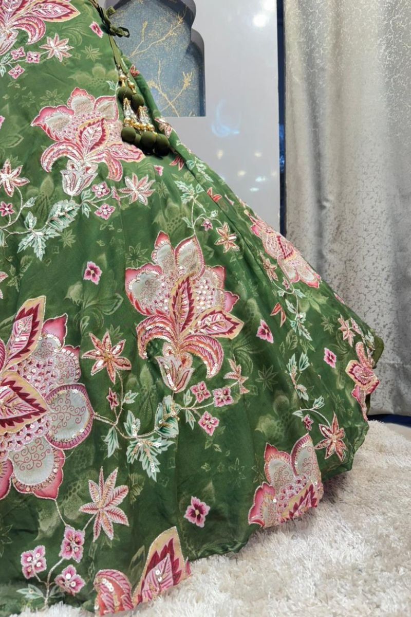 "EMERALD BLOOSAM LEHENGA" image 4