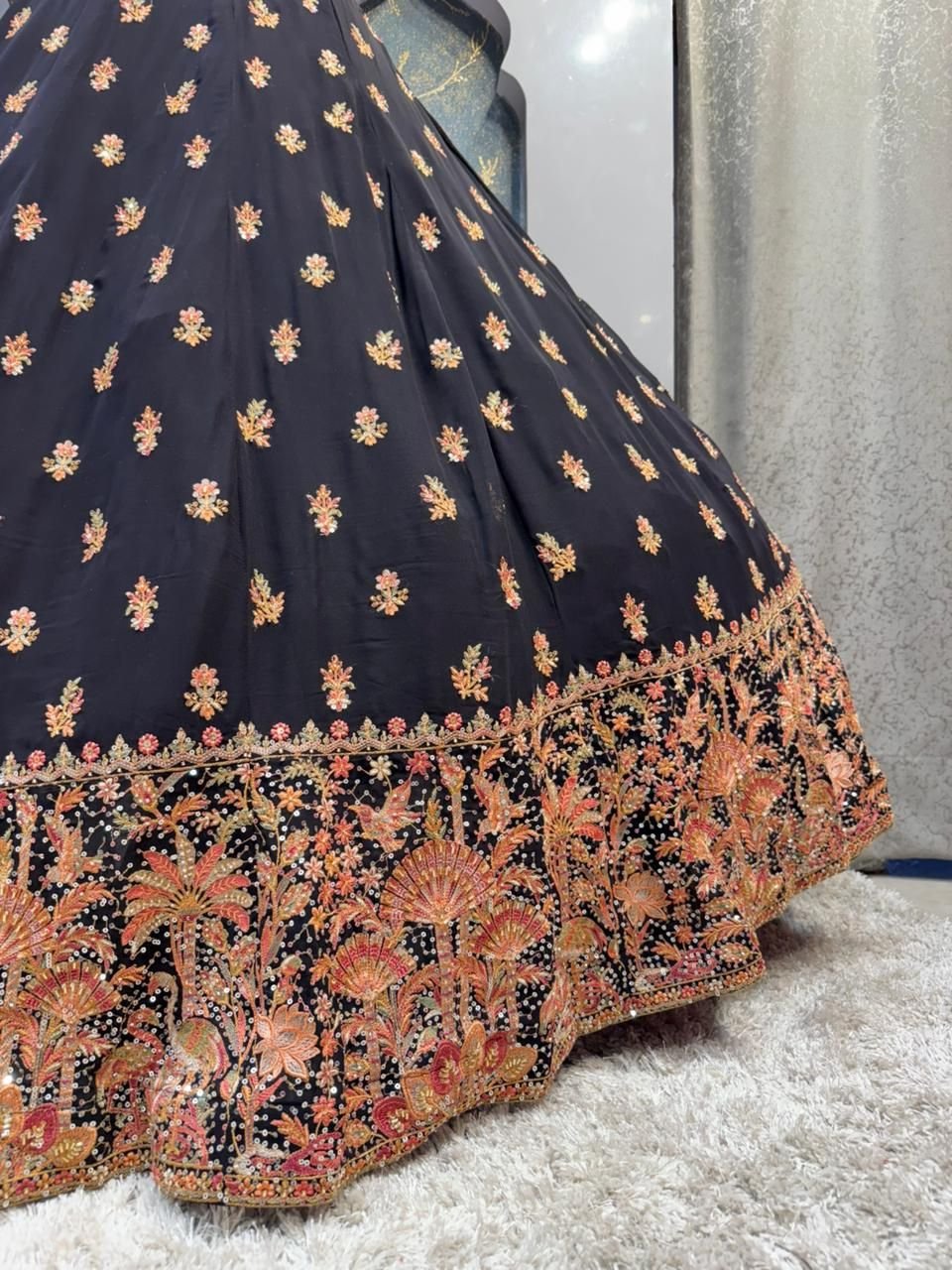 "MIDNIGHT ROYAL EMBROIDERED LEHENGA" image 4