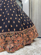 "MIDNIGHT ROYAL EMBROIDERED LEHENGA" image 4
