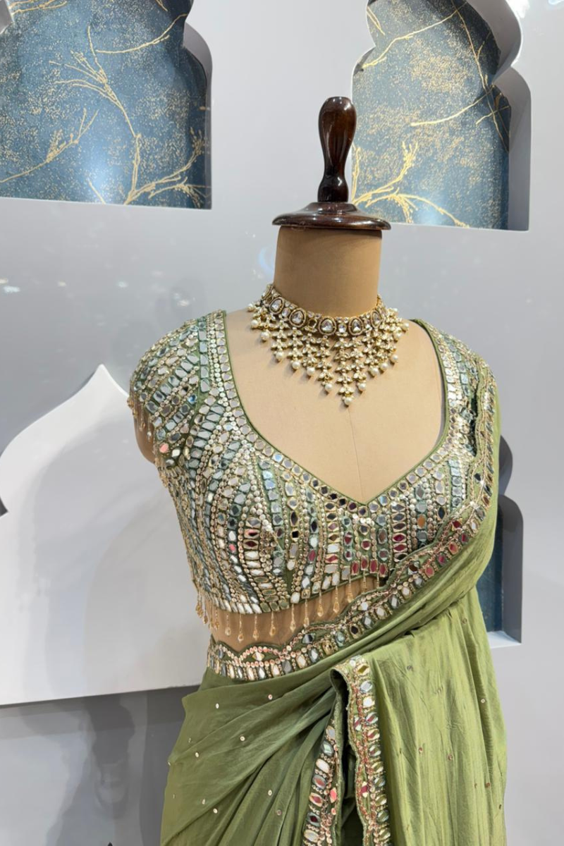 "FOREST GLOW MODERN SAREE" image 2