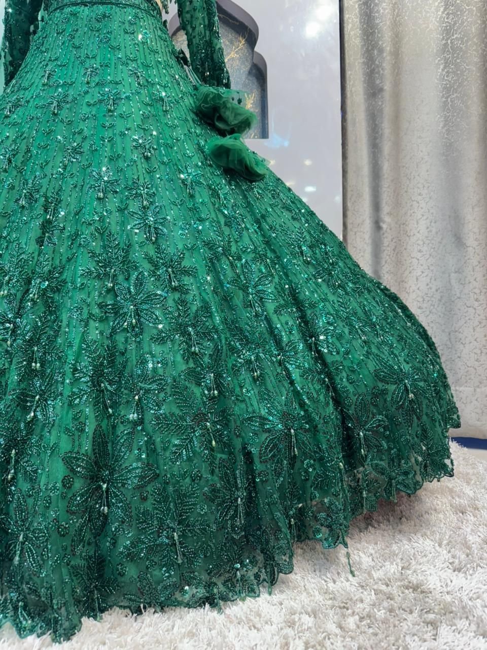 "EMERALD ROYALE HEAVY DESIGNER LEHENGA" image 4
