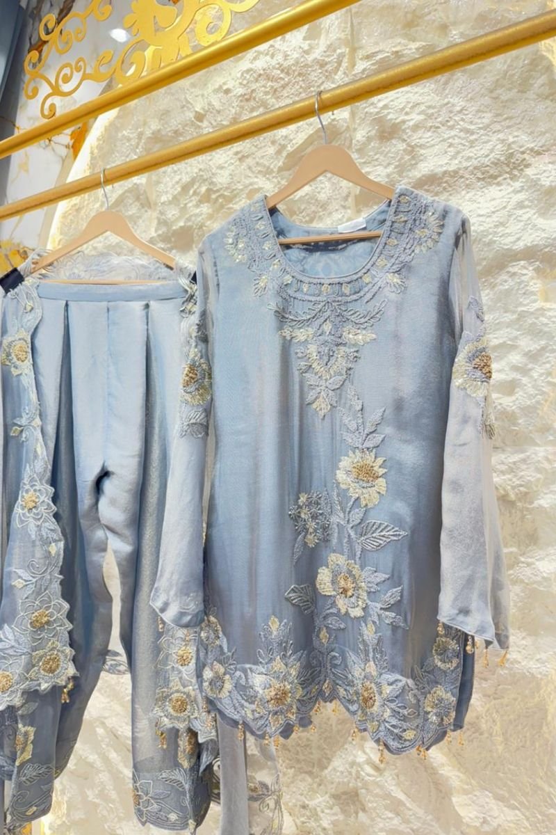 "CELESTIAL FROST EMBROIDERED SUIT" image 4