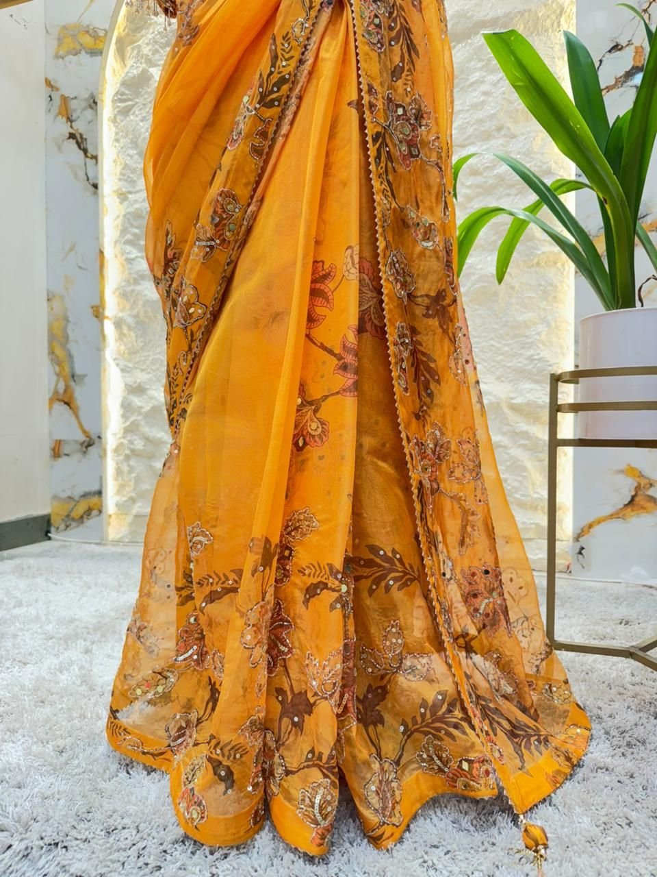 "SUNSET GLOW EMBROIDERED SAREE" image 3