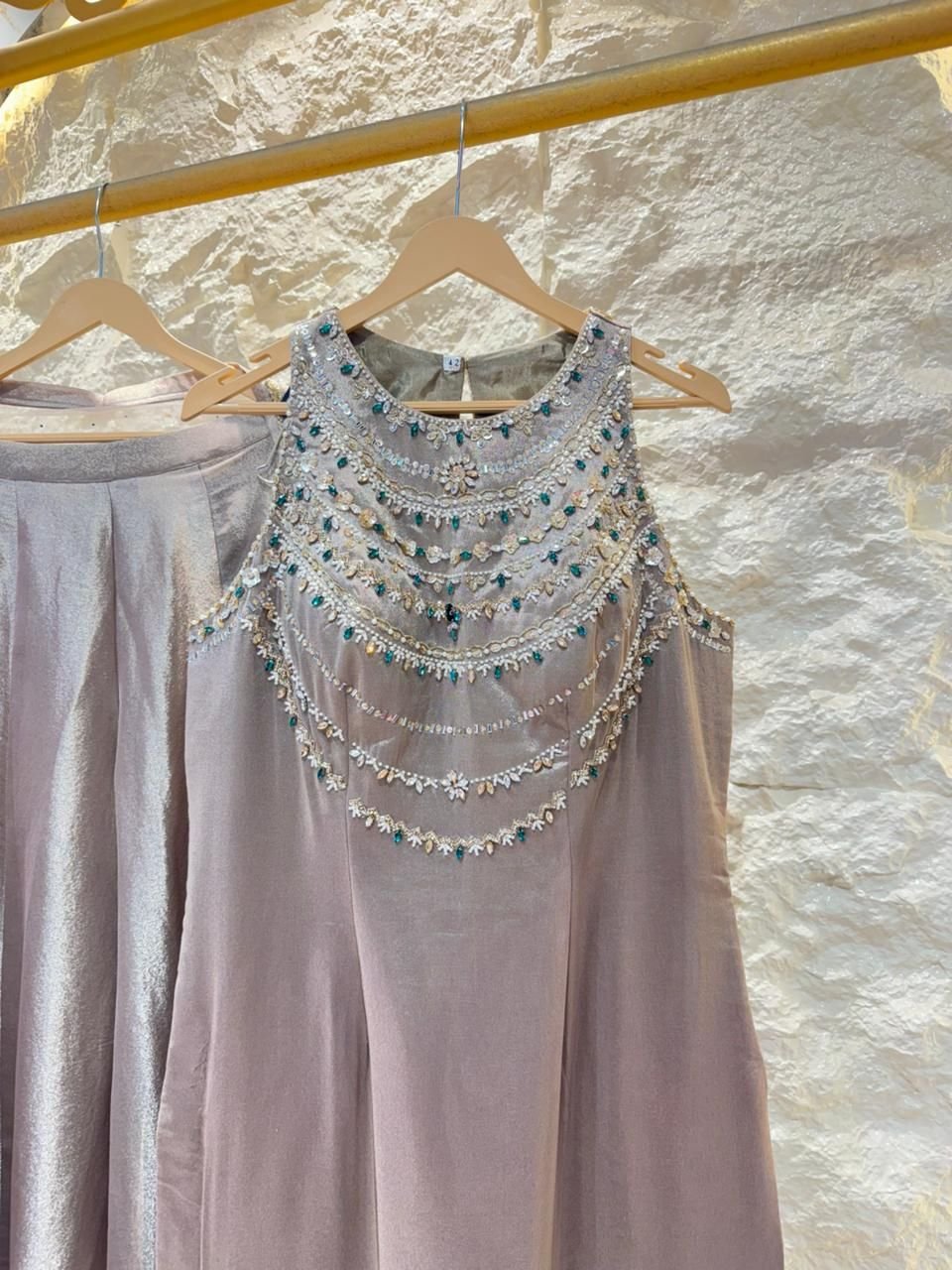 "MOON STONE GLOW EMBELLISHED SHARARA" image 2
