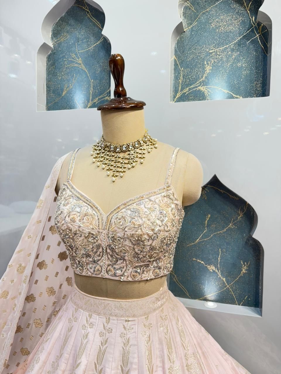 "BLUSH ROYALE EMBROIDERED LEHENGA" image 2