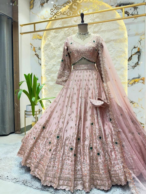 "BLUSH EMBELLISHED LEHENGA" image 0