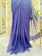 "MIDNIGHT ROYALE EMBELLISHED DRAPE SAREE" image 3