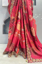"ROSEWOOD FLORAL EMBELLISHED SAREE" image 4