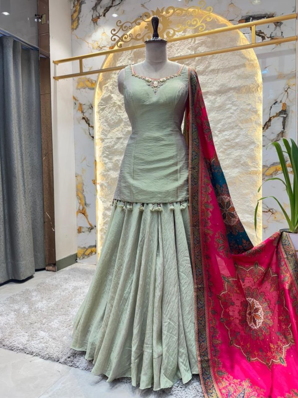 "MINT BLOOSAM DESIGNER SHARARA" image 3