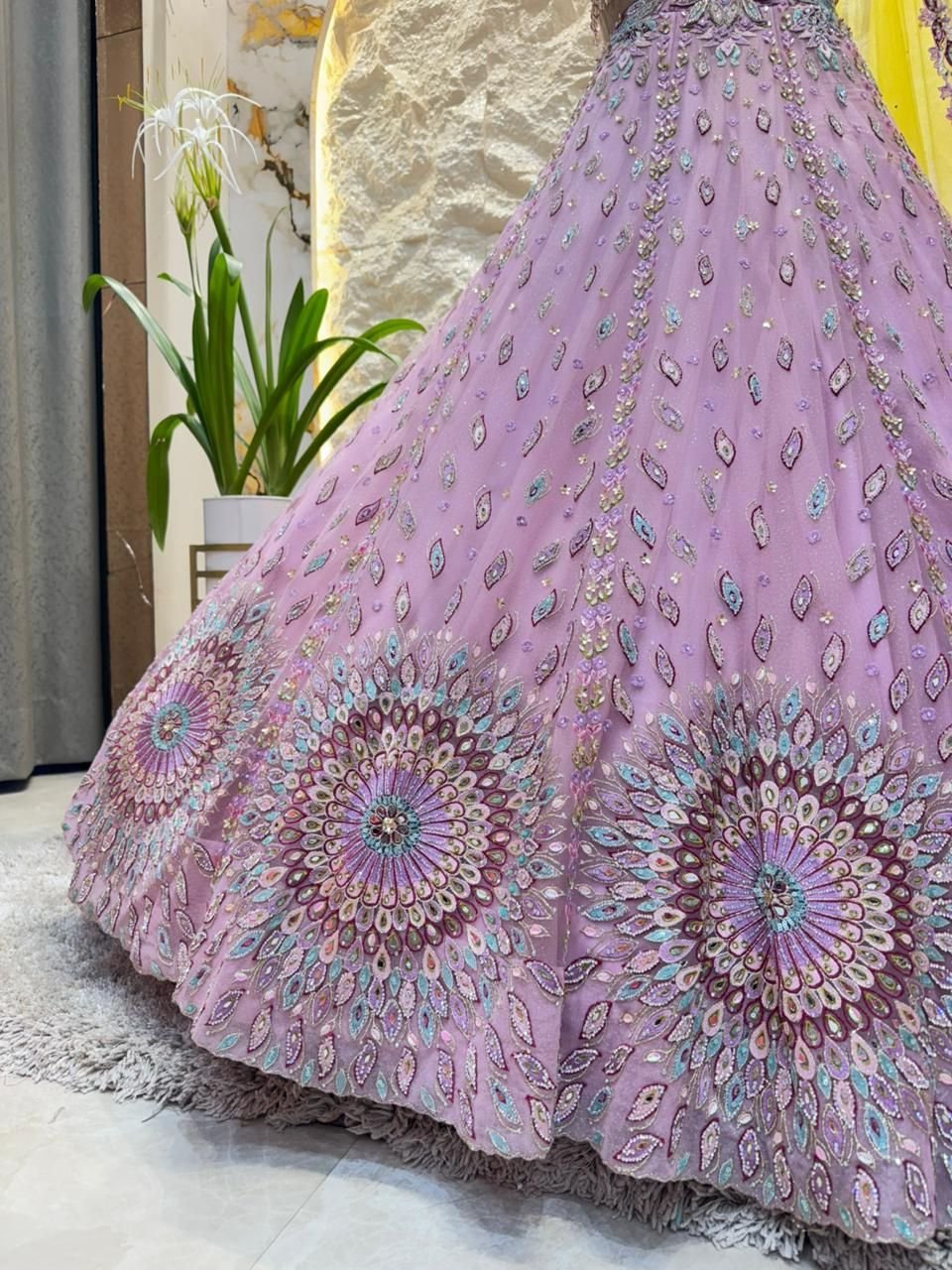 "LILAC PRISM BLOOM LEHENGA" image 3